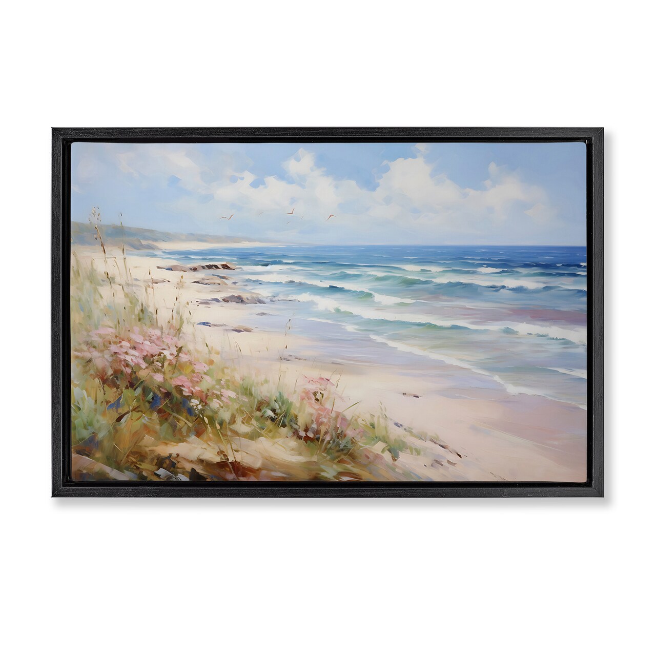 Stupell Industries Summer Coastal Waves Floater Framed Canvas Wall Art Design by Franklyn Gregory